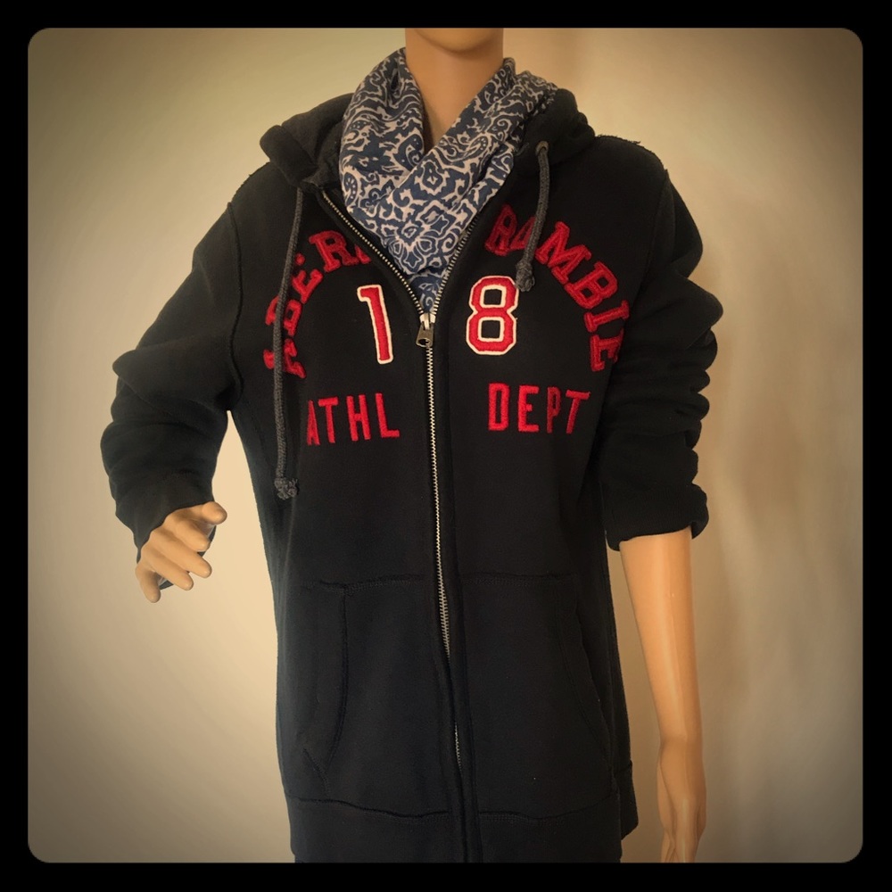 NOT FOR SALE. New Abercrombie & Fitch hoodie. Dark blue deep red